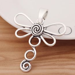 Pendentif Colliers 4 Pièces Tibétain Argent Grand Ouvert Libellule Spirale Style Charmes Pendentifs Pour DIY Collier Fabrication De Bijoux Résultats