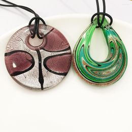 Hanger Kettingen 4 STUKS Mix Kleuren Chinese Stijl Verschillende Vormen Murano Glas Lampwork Ketting Voor Vrouwen Groen Zwart Sieraden Gift