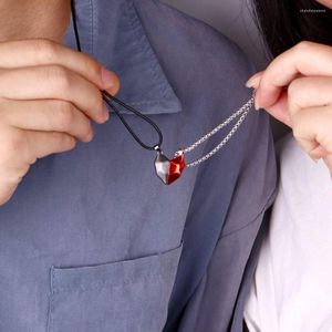 Hanger kettingen 4 stks/set geometrische sieraden set paar armbanden magnetische afstand hart mannen vrouwen handgemaakt voor dagelijkse slijtage