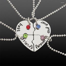 Pendentif Colliers 4pcs / Set Mode Coréenne Dames Collier Ensemble Amis Pour Toujours Amitié Bff Bijoux Correspondant Couple