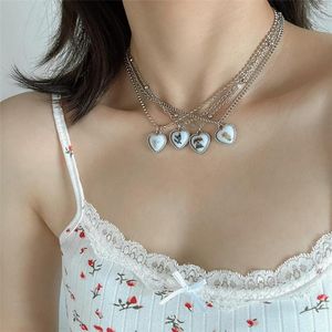 Pendentif colliers 4 pièces/ensemble chiot coeur pour femmes Egirls Simple beaux animaux breloques pendentifs pull chaîne collier bijoux