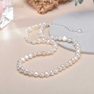 Colliers pendentifs 5-6mm collier de perles d'eau douce baroque naturel bijoux de mode pour cadeau collier ras du cou en argent sterling 925 pour femmes filles HKD230712