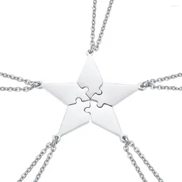 Hanger Kettingen 5 Stuks Medaillon Hals Decoratie Puzzel Ketting Pentagram Sieraden Accessoires Vrienden Miss