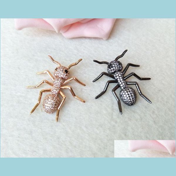 Colliers de pendentif 5 pcs mélangez la couleur cuivre micro pave cz zircon fourmis insectes Pendants pour la fabrication de bijoux