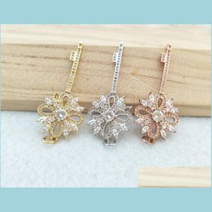 Colliers pendants 5 pcs minuscules CZ Crystal Key Charme Zircon Stone Micro Pave Pendentif Femmes Bijoux Trouver un collier bricolage Prépare