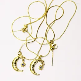 Collares colgantes 5 piezas Collar de estrella de luna Crescent Chain Chain Chain Jewelry Jewelry Women Gift 7246