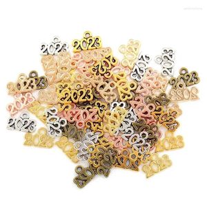 Pendentif Colliers 50 PCS 6 Couleur Alliage Métal Goutte Huile Années Charmes Numériques 2025 Pour Bracelet À Bricoler Collier Bijoux Fabrication Trouver