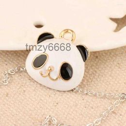 Pendentif Colliers 50pcs 18 18mm Animal Panda Bijoux Charmes Émail Bracelet À Bricoler Soi-Même Collier Téléphone Chaîne Porte-clés Pendentifs QXM2