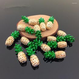 Pendentif Colliers 50 PCs 19 22 MM 3D Fruit Ananas Forme Émail Alliage Charmes DIY Résultats de Bijoux Goutte D'huile En Métal Charme Artisanat