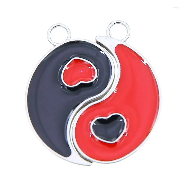 Pendentif Colliers 50pcs / 25sets 30 16 Style chinois Taiji Bagua Alliage Goutte d'huile Bijoux Accessoires Pêche Mood Lovers Collier LoveBracelet