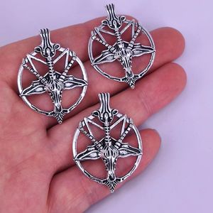 Collares pendientes 50 unids DIY Vintage Pentagrama Invertido Satanás Cabra Colgante encanto Baphomet encantos Satanismo Único Amuleto Pagano Joyería 221115