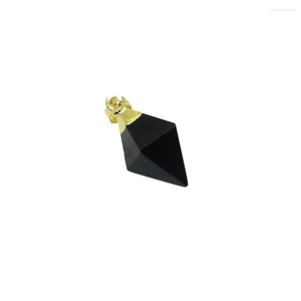 Pendentif Colliers 5 pc Bijoux Pierre Pyramide Cristal À Facettes Quartz Or Point Femmes Noir Obsidienne Guérison Collier Famale