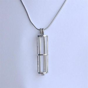 Pendentif Colliers 5 pièces 18kgp perle gemme perles médaillon creux long cylindre tube cage raccords pour bracelet à bricoler soi-même collier bijoux 2438