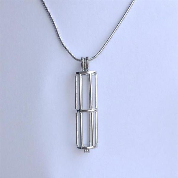 Pendentif Colliers 5 pièces 18kgp perle gemme perles médaillon creux long cylindre tube cage raccords pour bracelet à bricoler soi-même collier bijoux 2999