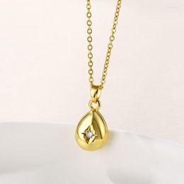 Hanger Kettingen 5 stks/Mode Water Tear Drop Ketting Rvs Droplet Kraag Voor Vrouwen Temperament Zirkoon Sleutelbeen Keten