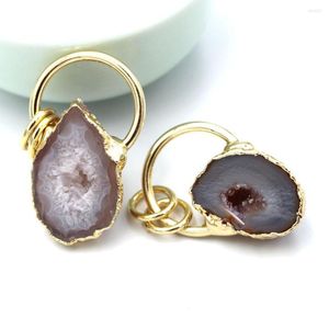 Hangende kettingen 5 stks onregelmatige natuurlijke geode Druzy agaatclustersteen hangers gouden randen voor doe -het -zelf ruwe ruw reparatie erts genezende ketting