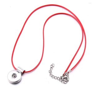 Collares colgantes 5 unids / lote 60 cm Color mezclado Collar de cuerda de nylon 18 mm Snap Home Party Set Joyería Regalo Charm Amuleto