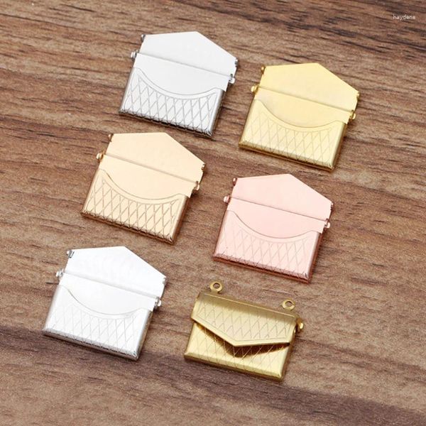 Pendentif Colliers 5pcs / lot Enveloppe Boîte Creuse Mesh Portefeuille Forme Po Médaillon Charmes Pour DIY Mémoire Collier Fabrication De Bijoux