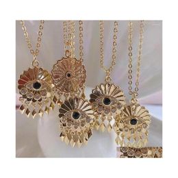 Pendentif Colliers 5 Pcs Lucky Eye Gland Collier Or Couleur Turc Chaîne Pour Femmes Femme Bijoux Drop Delivery Pendentifs Dhtkq