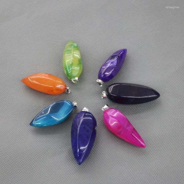 Pendentif Colliers 5PCS Naturel Hexagonal Druzy Drusy Quartz Point Pendentifs 25x45mm Chili Gems Pierre DIY Fabrication de Bijoux Charme Plus Grand