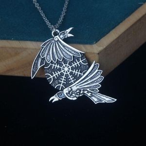 Pendentif Colliers 5pcs Odin Crow Myth Huginn et Muninn Collier Pirate Cadeau