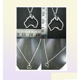 Collares colgantes 5pcs Outline Lia Map Collar - Sydney Melbourne Perth Brisbane Tasmania Geek City Geographic Jewelry9506834 Drop de Dhjyx