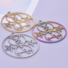 Colliers de pendentif 5pcs Satan Pentagram Lucifer's Charm pour les bijoux faisant des accessoires de bricolage rétro en acier inoxydable accessoires à la main