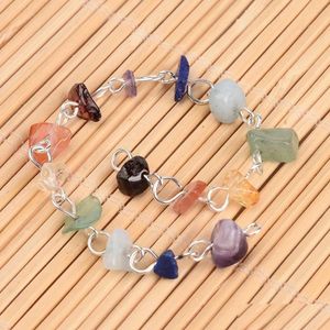 Hanger Kettingen 5 Strengen/Lot Chakra Handgemaakte Natuursteen Chip Kralen Messing Kettingen Voor Vrouwen Armbanden Sieraden Maken 39.37 Inch Dhtgv