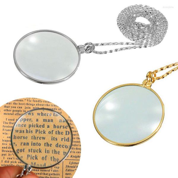 Pendentif Colliers 5X Loupe Collier Lentille Alliage Pour Une Lecture Pratique Femmes Hommes XIN-