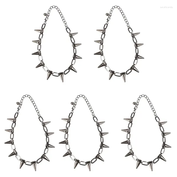 Pendentif Colliers 5X Métal Spikes Goujons Rivets Punk Goth Collier Collier Collier Collier