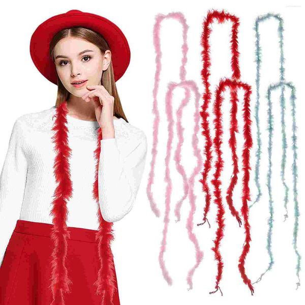 Collares colgantes 6 PCS An Accesorios Boas para accesorios de ropa de fiesta Plume Dress Up Plumas de pavo DIY Largo