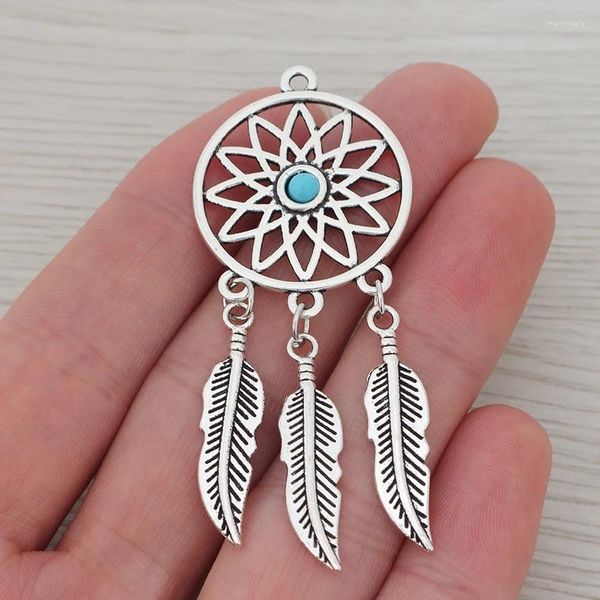 Pendentif Colliers 6 X Tibétain Argent Couleur Plume Dream Catcher Ronde Charmes Pendentifs Pour Collier À Faire soi-même Fabrication De Bijoux Trouver Accessoires