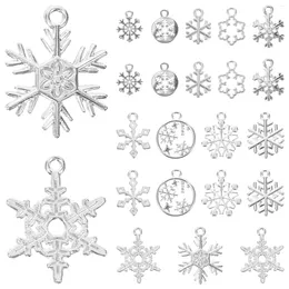 Pendentif Colliers 60 pcs Porte-clés en vrac Charms Bijoux Fabrication de flocon de neige Artisanat Alliage Vacances de Noël
