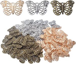 Pendentif Colliers 60pcs Antique Alliage Papillon Charmes Vol Insecte Charme Pour Boucle D'oreille Collier Bracelet Bijoux Fabrication Fournitures 3 Couleurs