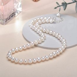 Colliers pendentifs 67mm culture d'eau douce femme collier de perles collier véritable collier de perles femmes collier de perles en argent pur 230512