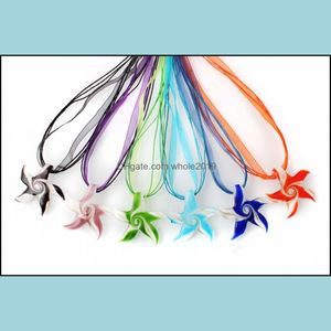 Hanger kettingen 6colors sieraden murano glazen lampwerk ketting voor vrouwen cadeau gemengde kleur drop levering hangers dhsgj