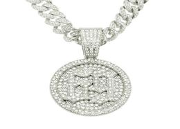 Colliers pendants 6ix9ine 69 Collier de scie pave Cumbic Zircon Iced Out Hip Hop Charms Bijoux avec une chaîne cubaine en cristal de 13 mm7647295