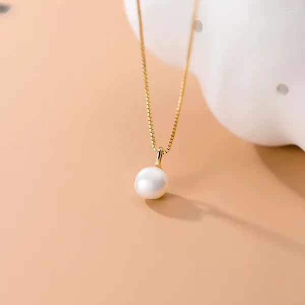 Colliers pendentifs 6MM collier de perles d'eau douce femmes femmes bijoux sans chaîne