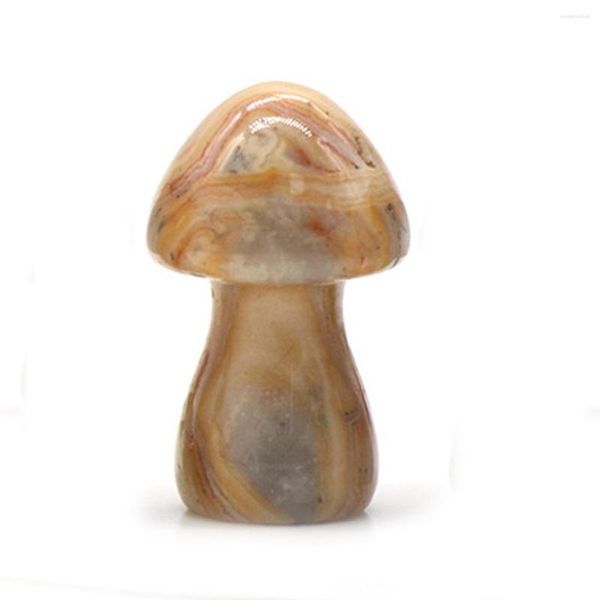 Collane con ciondolo 6PC Scultura di funghi di agata frenetica 35MM Mini funghi di cristallo curativo Chakra Decorazioni in pietra per il bilanciamento della casa