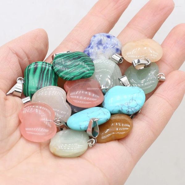 Pendentif Colliers 6PC Couleur aléatoire Apple Pierre naturelle Petit cristal Agate Semi-précieuse DIY Faire des boucles d'oreilles Collier Bijoux Cadeau