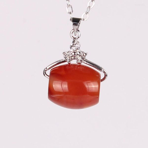 Colliers pendentifs 6 pièces/lot 16 18mm en forme de seau pendentifs en perles en vrac pendentifs en pierre de cristal naturel collier bijoux pour vente en gros en vrac