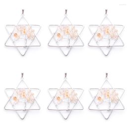 Pendant Necklaces 6 pièces/lot lumière naturelle Citrine pierre gemme arbre de vie à la main fil couleur enveloppé étoile pendentifs pour le marquage de bijoux IN3809