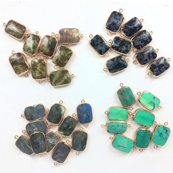 Pendentif Colliers 6pcs Pierre Naturelle Perles Collier Femmes Reiki Guérison Labradorite Unakite Vert Turquoises Flocon De Neige Bijoux Pendentifs