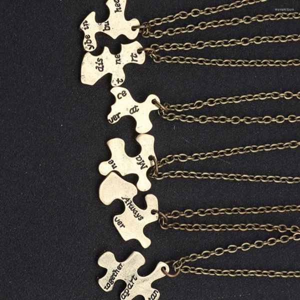 Pendentif Colliers 6pcs Collier Bonne Amitié Délicat Puzzle En Forme De Cou Décoration Pour Amis Famille