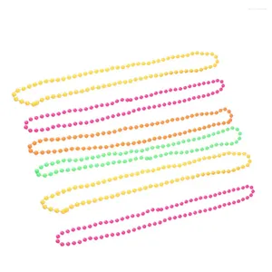 Hanger Kettingen 6 stuks Neon Kralen Kralen Ketting Voor 70s 80s Feestjurk Accessoires (Willekeurige kleur)