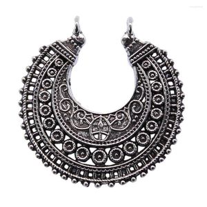 Pendentif colliers 6 pièces tibétain argent rétro Tribal Style demi-lune Boho charmes pendentifs pour boucles d'oreilles cerceau cercle collier fabrication de bijoux