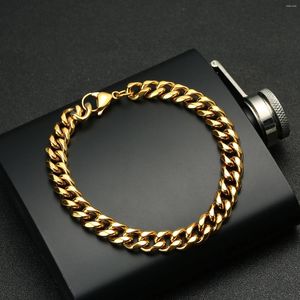 Collares colgantes 7/8/8/9 mm Braceletas de acero inoxidable para hombres Mujeres Caquilla Cubana Gold Negro Marrón Color Joya de plata