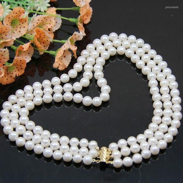 Colliers pendentifs 7-8mm mode blanc rose AKOYA ensemble de collier de perles de culture d'eau douce rondes