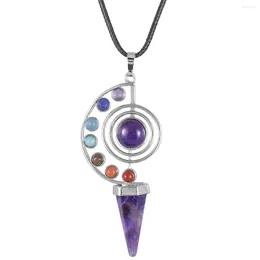 Hanger kettingen 7 Chakra Tree of Life Facetted Crystal Pointed genezende edelsteen sieraden voor doe -het -zelf ketting maken accessoires maken