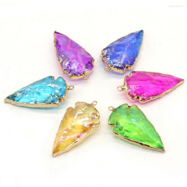 Collares pendientes 7 Chakras Collar de cristal Colgantes Triángulo Reiki Heal Charms Para joyería de moda Fabricación Diy Pendientes Artesanía